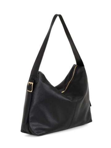 Anna Morellini Leren schoudertas "Gigliola" zwart - (B)37 x (H)28 x (D)14 cm