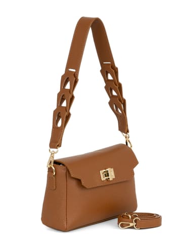 Anna Morellini Skórzana torebka "Veneranda" w kolorze karmelowym - 24 x 17 x 7 cm