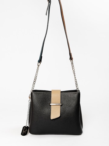 Anna Morellini Skórzana torebka "Ciosa" w kolorze czarno-bordowym - 22 x 17 x 10 cm