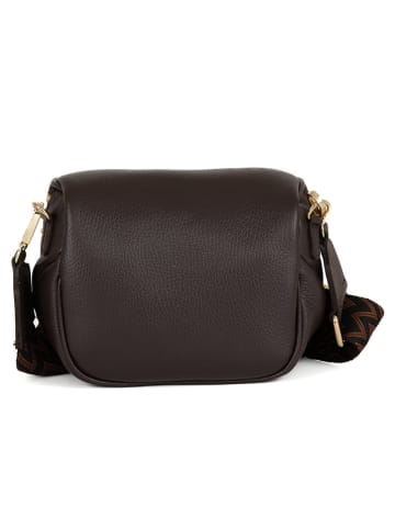 Anna Morellini Skórzana saszetka "Domenica" w kolorze ciemnobrązowym - 19 x 15 x 8 cm