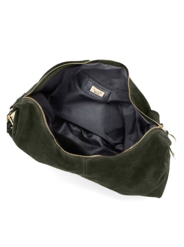 Anna Morellini Leren schoudertas "Damiana" groen - (B)38 x (H)36 x (D)9 cm