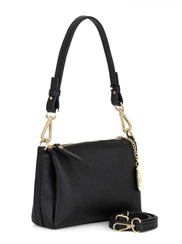 Anna Morellini Leder-Schultertasche "Scilla" in Schwarz - (B)30 x (H)15 x (T)11 cm