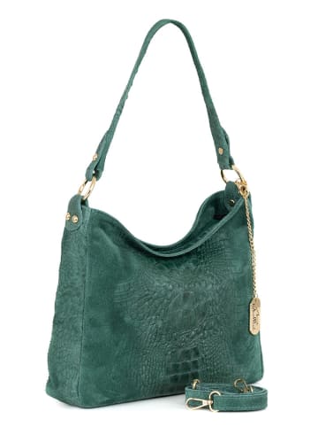 Anna Morellini Leren schoudertas "Linda" groen - (B)29 x (H)24 x (D)8 cm