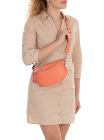 Anna Morellini Leren heuptas "Berenice" oranje - (B)25 x (H)14 x (D)1 cm