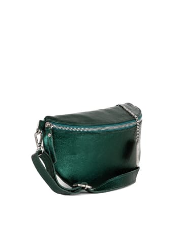 Anna Morellini Leder-Gürteltasche "Berenice" in Grün - (B)25 x (H)14 x (T)1 cm