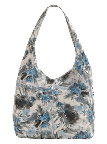 Anna Morellini Skórzana torebka "Guglielma" w kolorze niebiesko-białym - 43 x 32 x 14 cm