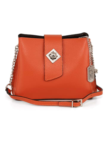 Anna Morellini Skórzana torebka "Elianna" w kolorze pomarańczowym - 22 x 19 x 10 cm