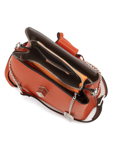 Anna Morellini Leder-Umhängetasche "Elianna" in Orange - (B)22 x (H)19 x (T)10 cm
