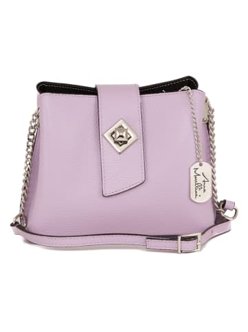 Anna Morellini Leren schoudertas "Elianna" paars - (B)22 x (H)19 x (D)10 cm