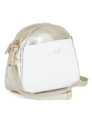 Anna Morellini Skórzana torebka "Romilda" w kolorze biało-złotym - 22 x 19 x 10 cm