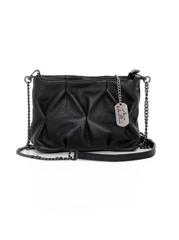 Anna Morellini Leren schoudertas zwart - (B)20 x (H)14 x (D)9 cm