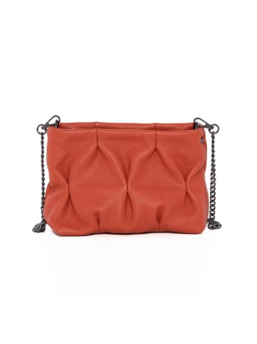 Anna Morellini Leder-Umhängetasche  in Orange - (B)20 x (H)14 x (T)9 cm