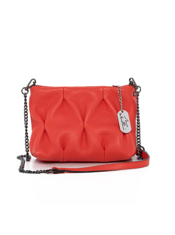 Anna Morellini Leren schoudertas rood - (B)20 x (H)14 x (D)9 cm