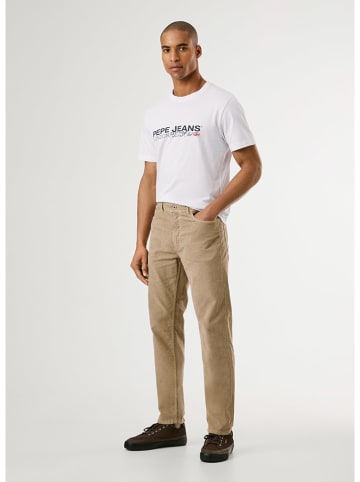 Pepe Jeans Spodnie sztruksowe - Slim fit - w kolorze beżowym