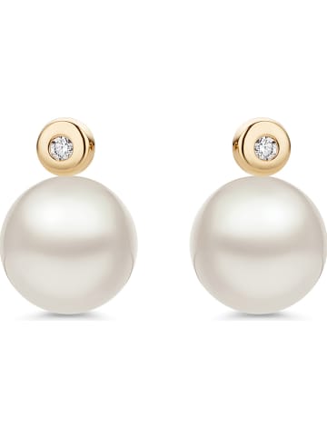 Revoni Gold-Ohrstecker mit Diamanten und Perlen