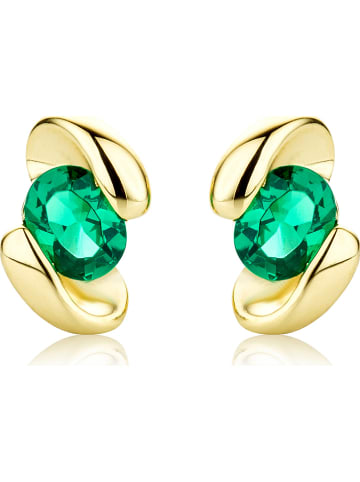 Revoni Gouden oorstekers met smaragden