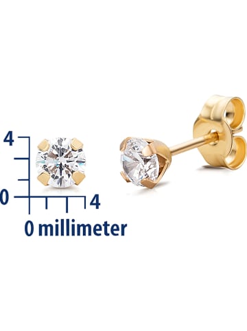 Revoni Gold-Ohrstecker mit Zirkonias