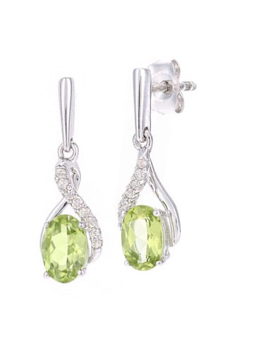 Revoni Witgouden oorstekers met diamanten