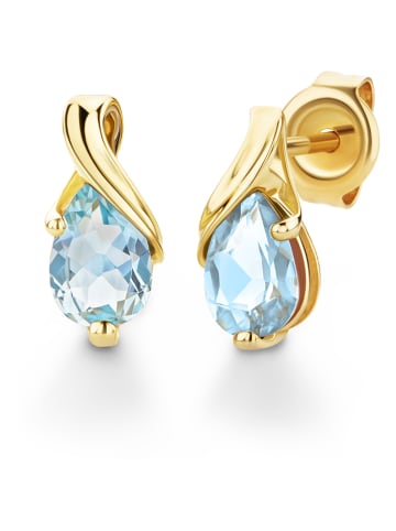 Diamant Exquis Złote kolczyki-wkrętki z topazami