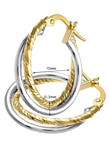 Revoni Gouden/witgouden creolen