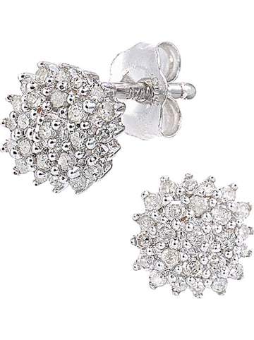 Revoni Witgouden oorstekers met diamanten