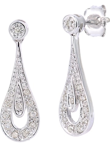 Revoni Witgouden oorstekers met diamanten