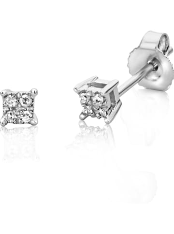 Revoni Witgouden oorstekers met diamanten