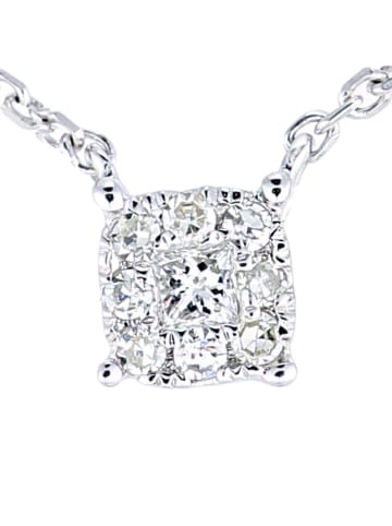 Revoni Witgouden ketting met diamanten hanger - (L)41 cm