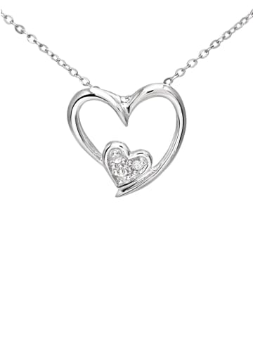 Revoni Witgouden ketting met diamanten hanger - (L) 46 cm