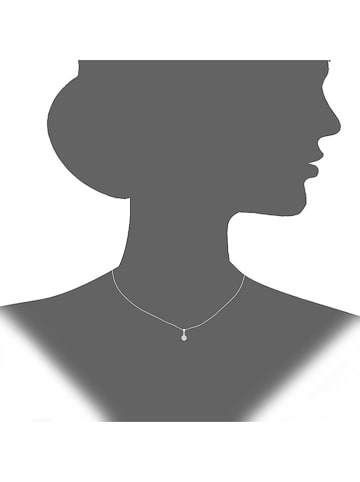 Revoni Witgouden ketting met diamanten hanger - (L)46 cm