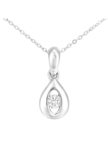 Revoni Witgouden ketting met diamanten hanger - (L)46 cm