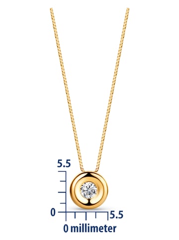 Diamant Exquis Gouden ketting met diamanten hanger - (L)42 cm