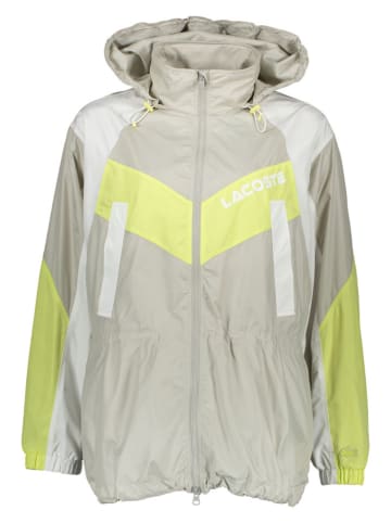 Lacoste Trainingsjacke in Beige/ Grün
