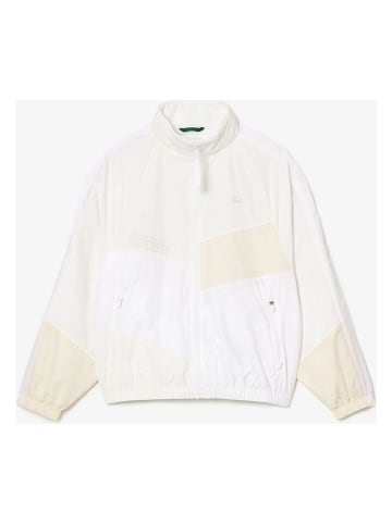 Lacoste Trainingsjacke in Weiß/ Sand