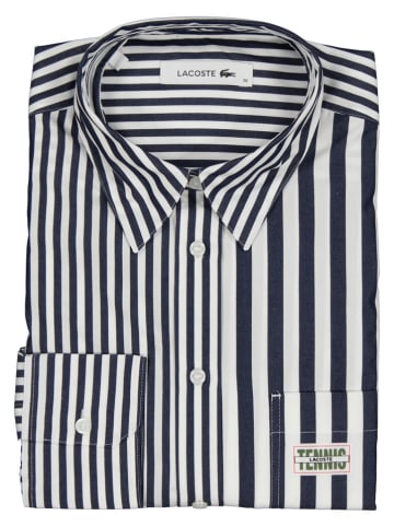 Lacoste Hemd in Dunkelblau/ Weiß