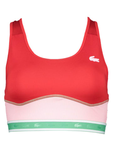 Lacoste Sport-BH in Rot/ Rosa/ Grün - Medium