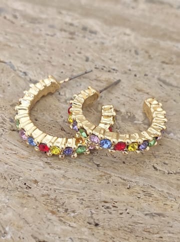 Nakkash Vergulde creolen met zirkonia