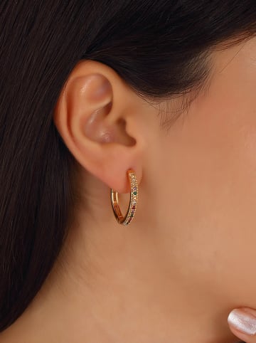 Nakkash Vergold. Creolen mit Zirkonia