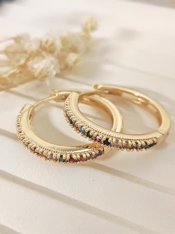 Nakkash Pozłacane kolczyki-kreole z cyrkoniami