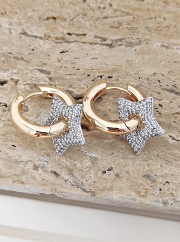 Nakkash Pozłacane kolczyki-kreole z cyrkoniami