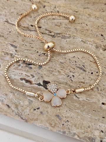 Nakkash Vergulde armband met zirkonia en parelmoer