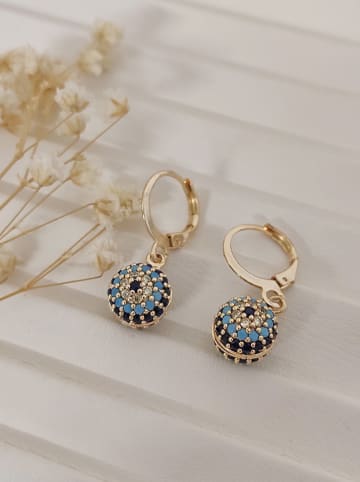 Nakkash Vergulde oorringen met zirkonia en email