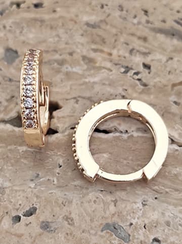 Nakkash Vergold. Creolen mit Zirkonia