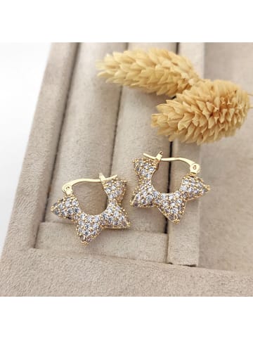 Nakkash Pozłacane kolczyki-kreole z cyrkoniami