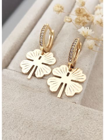 Nakkash Pozłacane kolczyki-kreole z cyrkoniami