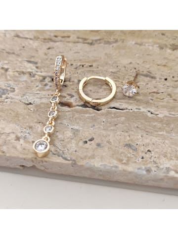 Nakkash 3-częściowy zestaw pozłacanych kolczyków z cyrkoniami