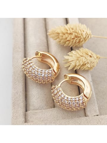 Nakkash Pozłacane kolczyki-kreole z cyrkoniami