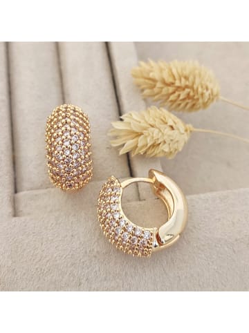 Nakkash Pozłacane kolczyki-kreole z cyrkoniami