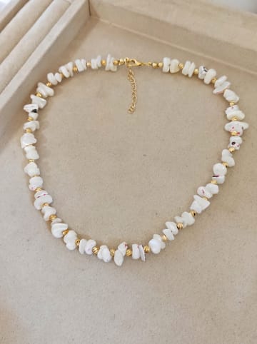 Nakkash Pozłacany naszyjnik z masą perłową - dł. 42 cm