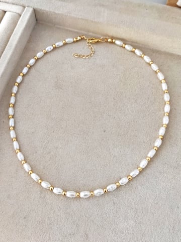 Nakkash Pozłacany naszyjnik ze szklanymi koralikami - dł. 42 cm